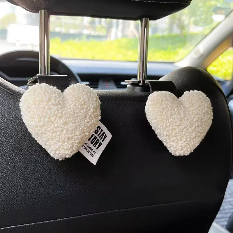2pcs Cute Retro Red Heart Car Seat Back