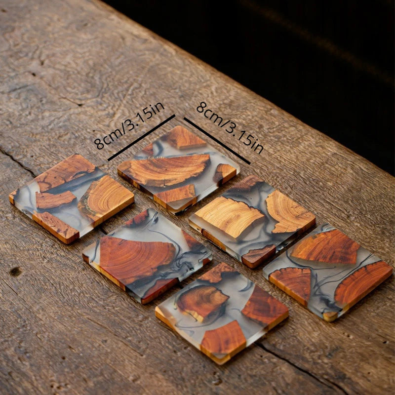 Tea Resin Pine Coasters