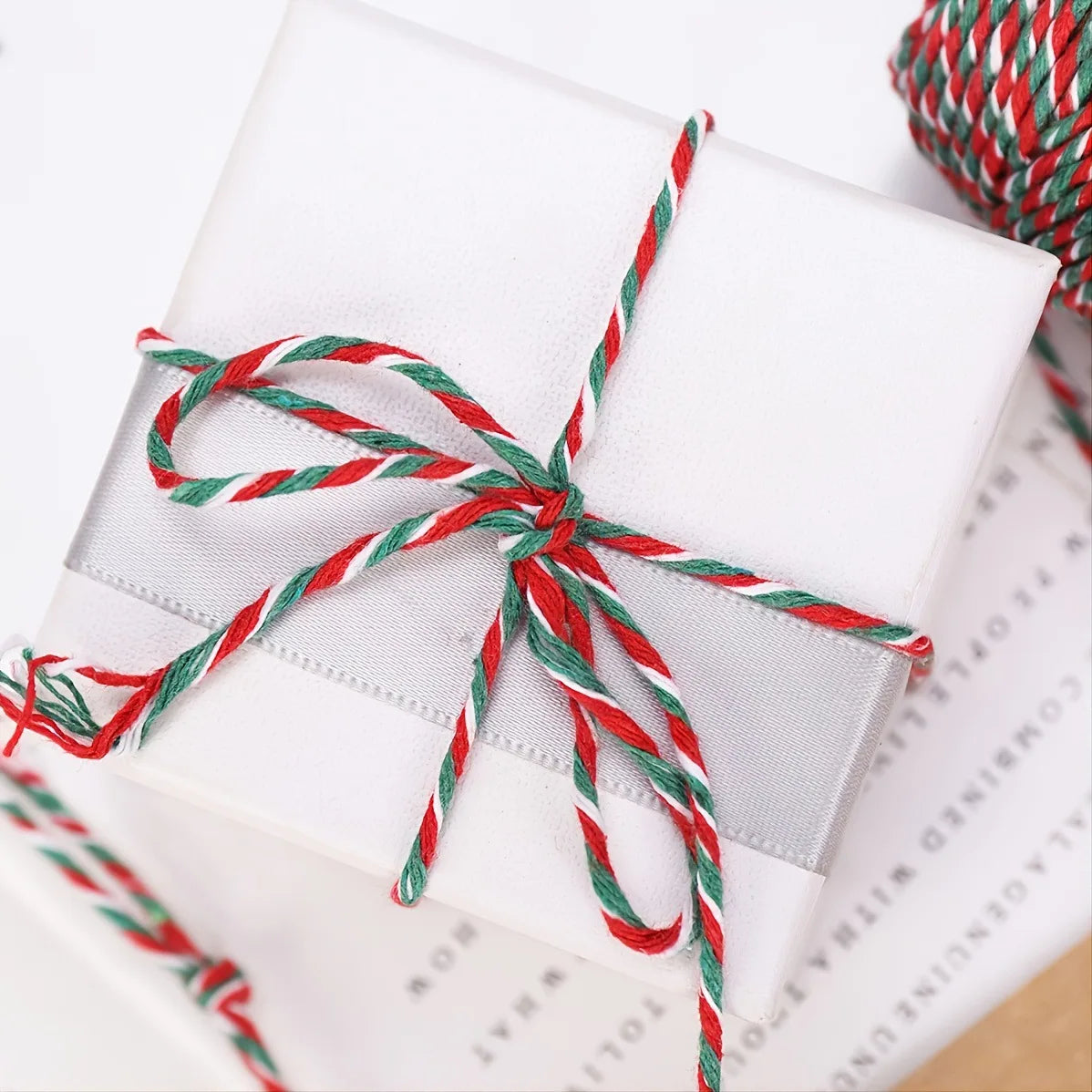 100m X 1.5mm Cotton Cords Red Green White Mixed Color Hang Tag String Rope