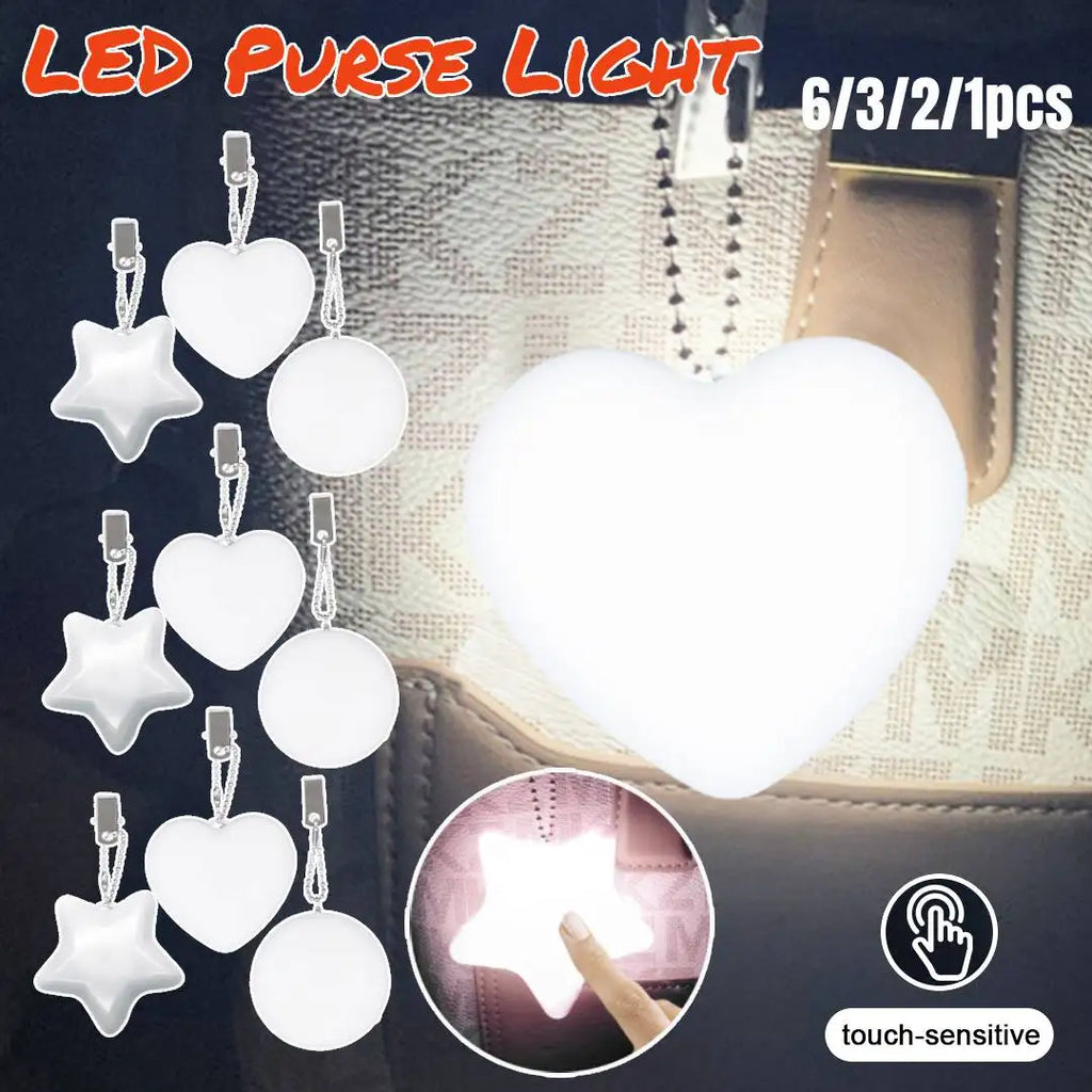 6-1PCS Purse Heart LED keychain