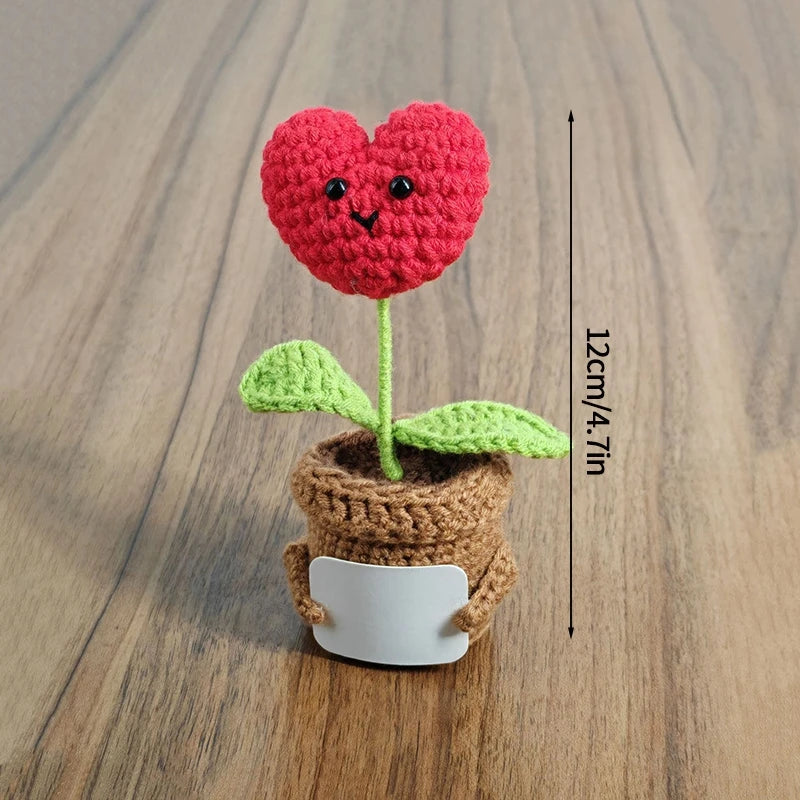 Crochet Flowers Potted Valentine's Day Gift