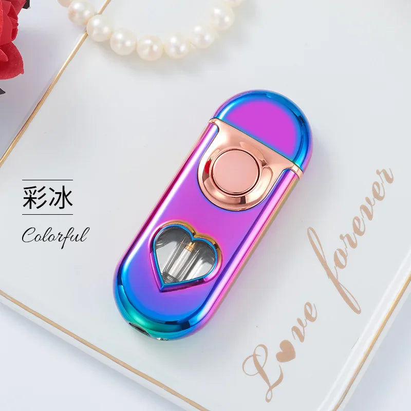 Metal Love Double Flame Gas Lighter