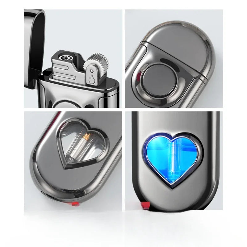 Metal Love Double Flame Gas Lighter