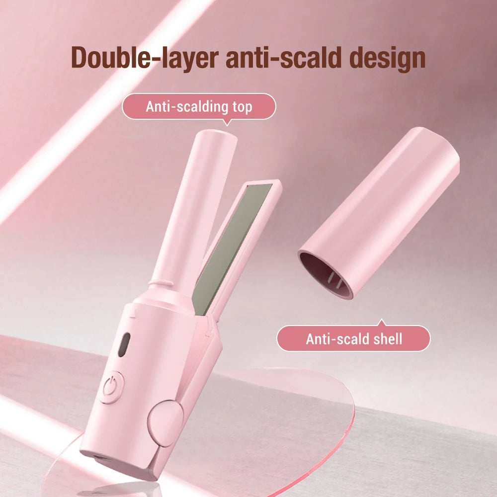 Portable Hair Straightener Mini Curling Iron Women