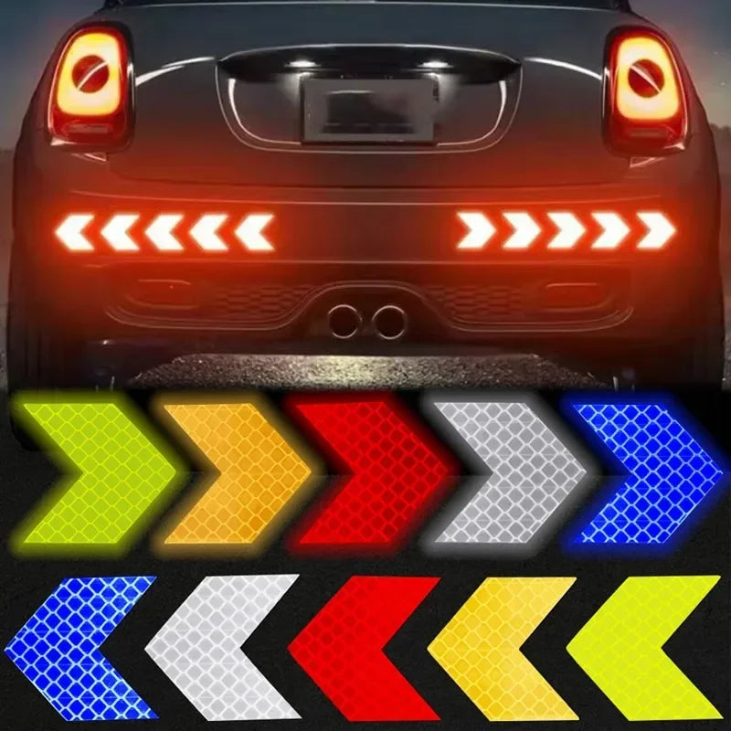 10 Pcs/Set Car Sticker Reflective Arrow Sign