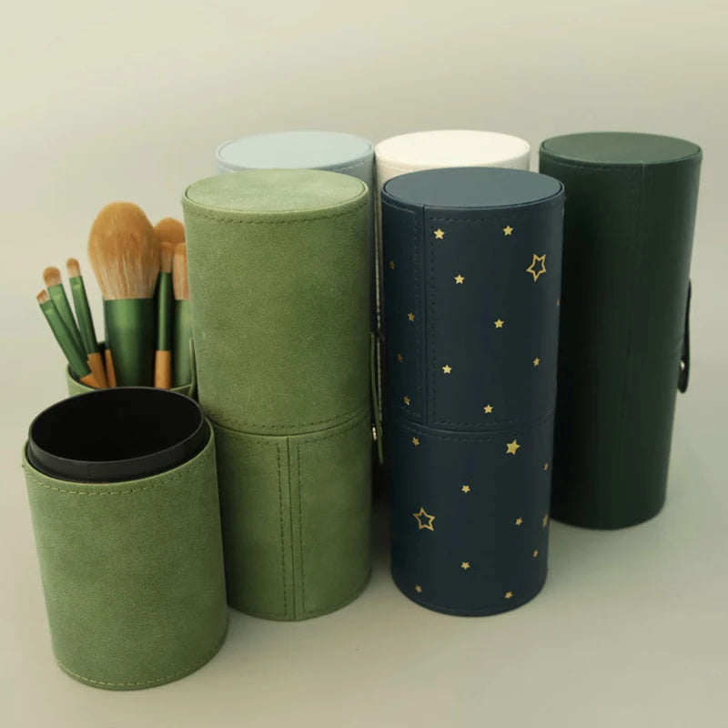 PU Leather Makeup Brush Bucket
