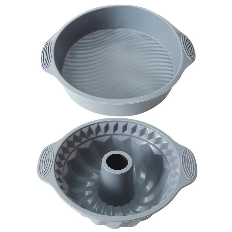 Gray Silicone Cake Pan High Temperature Resistant