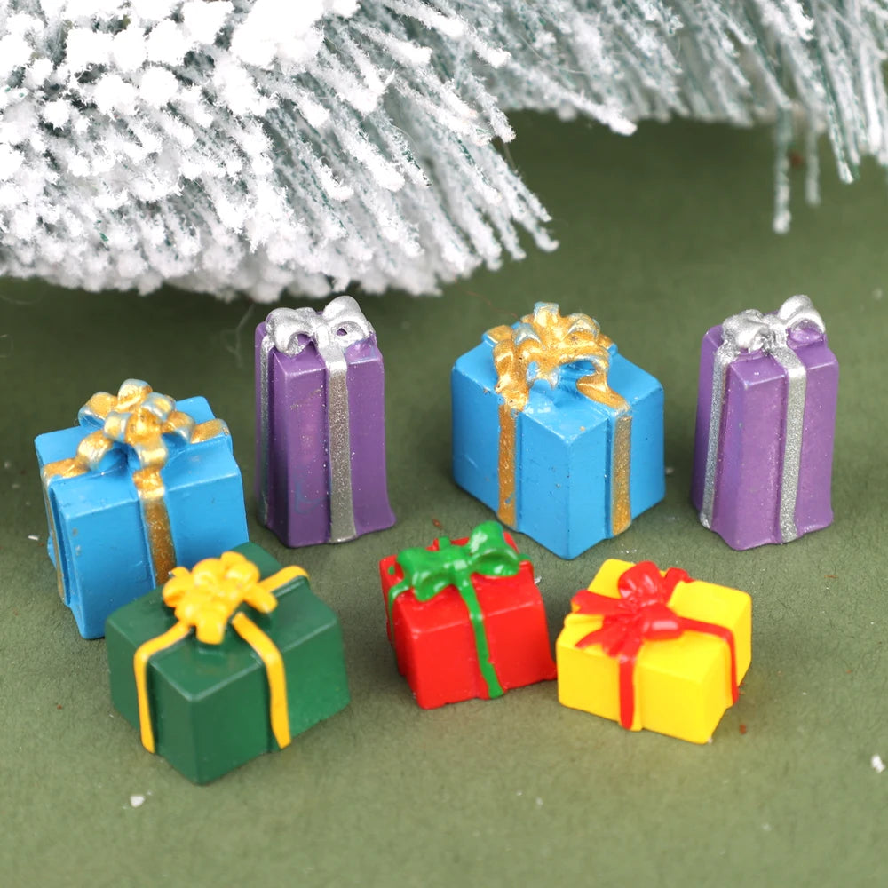 10/50pcs Colorful Resin Gift Box Christmas