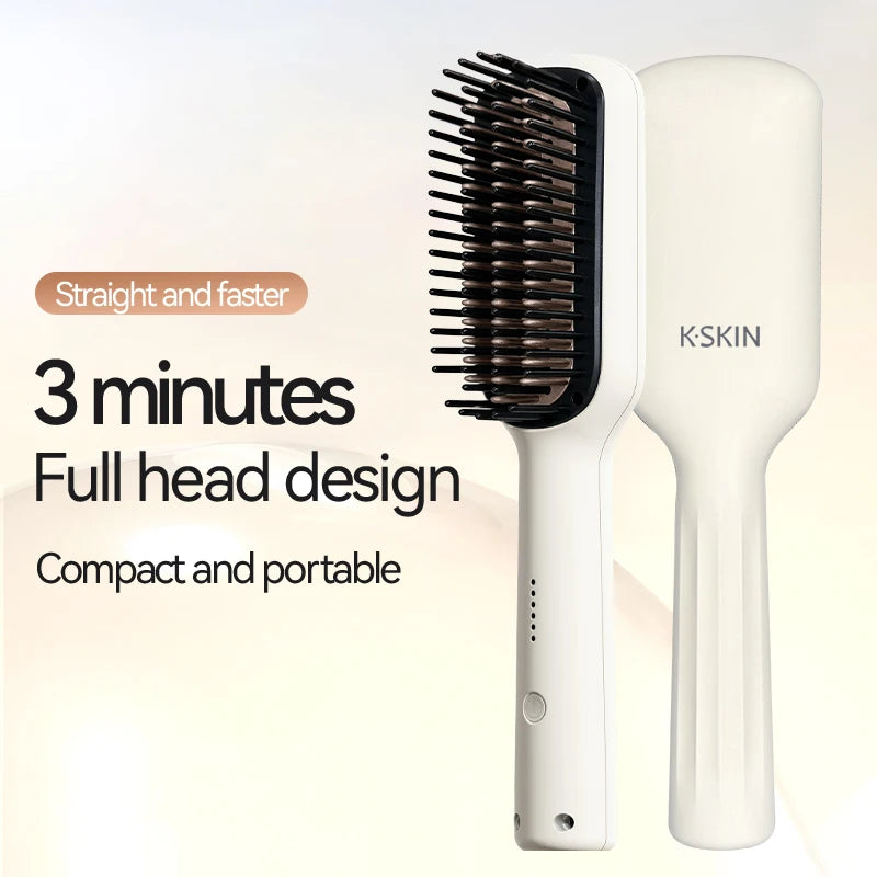 KSKIN Hair Straightener 2 in 1 Mini Brush Multifunctional