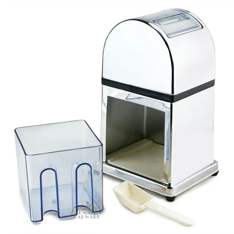 Manual Ice Crusher Machine with Stylish Mirrored Finish