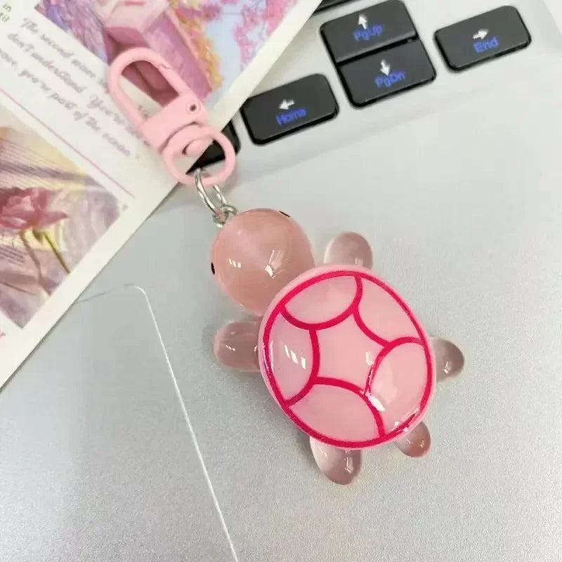 1/8Pcs Colorful Luminous Turtle Keychain