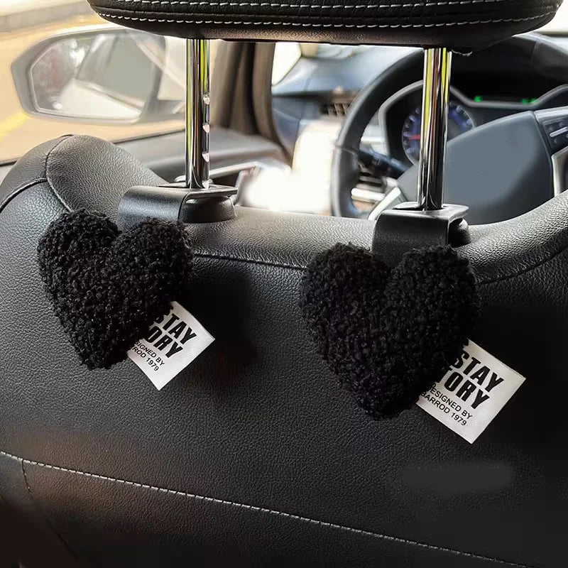 2pcs Cute Retro Red Heart Car Seat Back