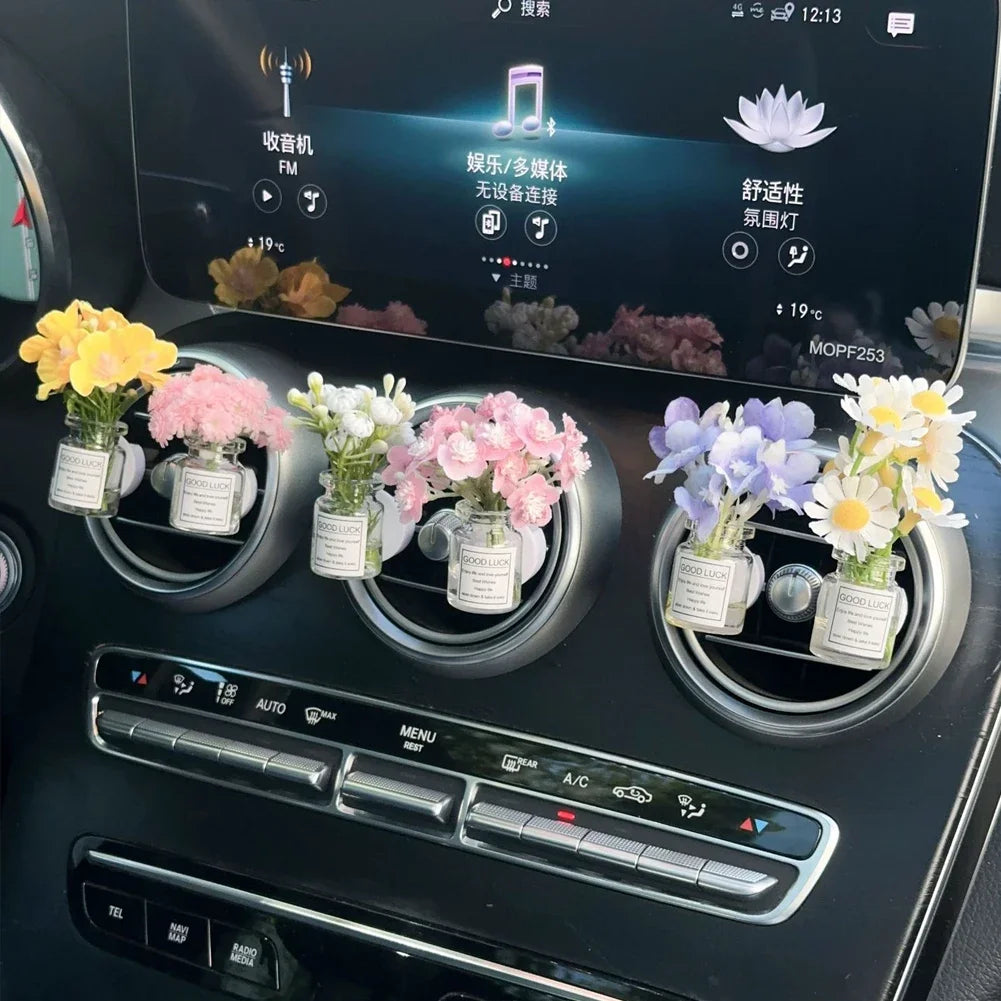 Car Center Console Air Outlet Simulated Flower Clips