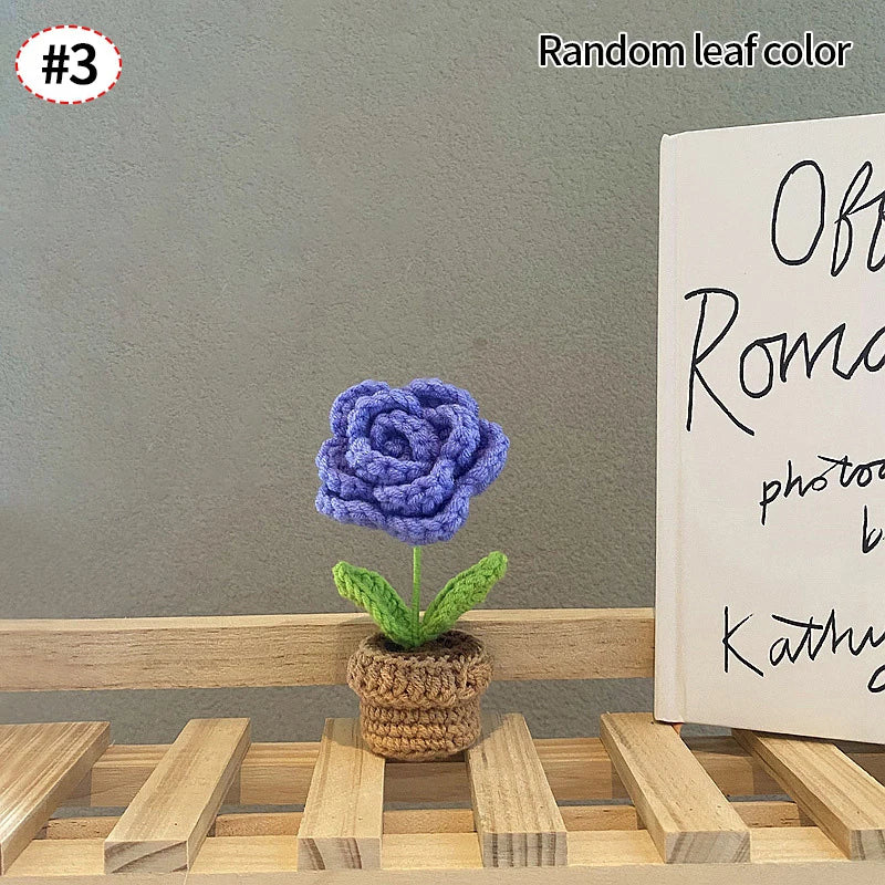 Crochet Flowers Potted Valentine's Day Gift