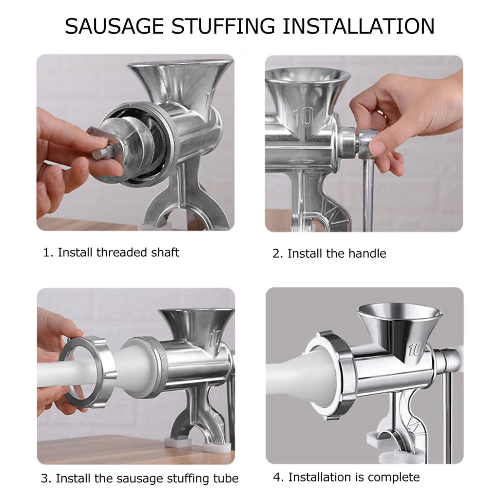 Household Aluminum Alloy Manual Sausage Meat Grinder Pepper Spice Grinding Machine Kitchen Tool Manual Grinder Grinding Machine