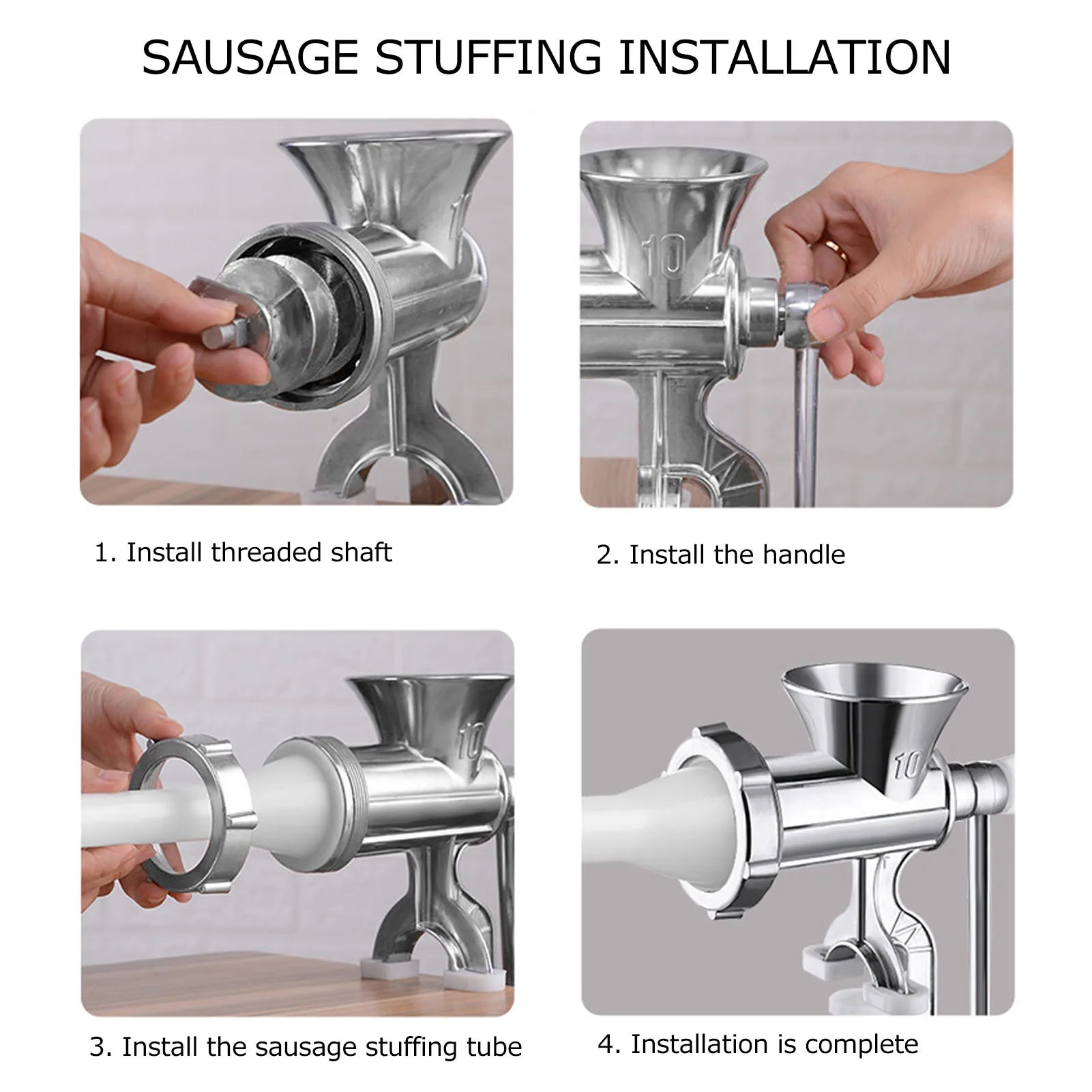Household Aluminum Alloy Manual Sausage Meat Grinder Pepper Spice Grinding Machine Kitchen Tool Manual Grinder Grinding Machine