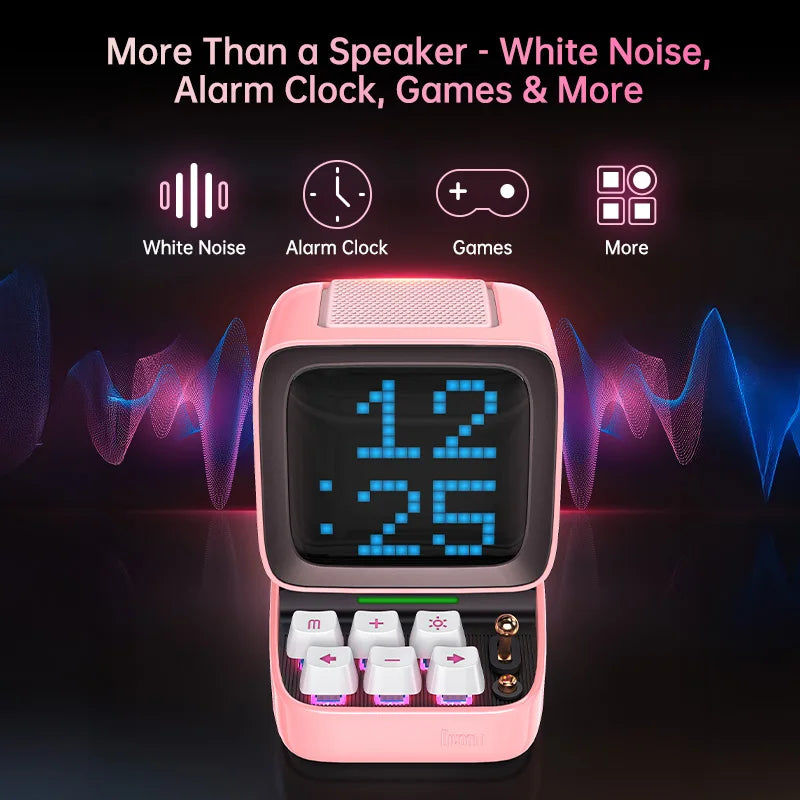 Divoom Retro Pixel Art Bluetooth Portable Speaker Alarm Clock