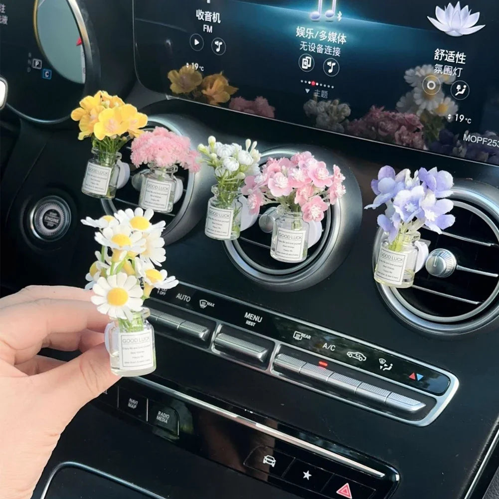 Car Center Console Air Outlet Simulated Flower Clips
