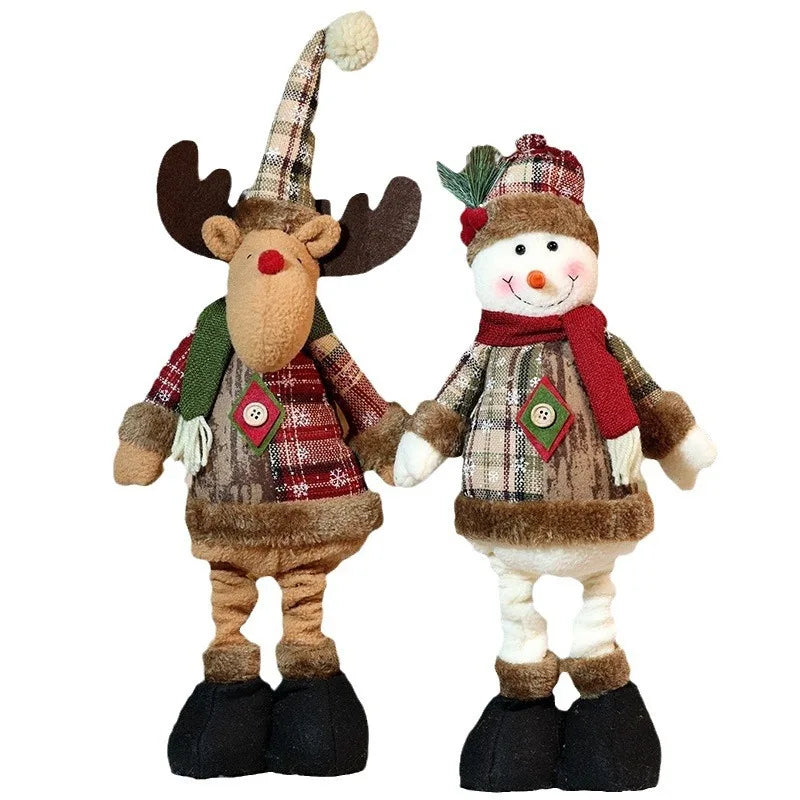 Retractable Santa Snowman doll
