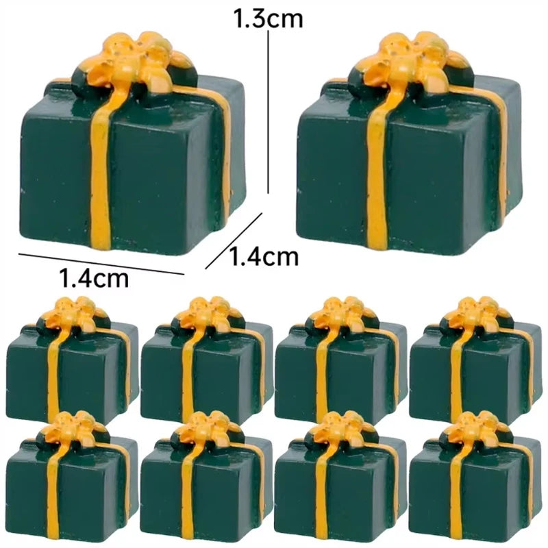 10/50pcs Colorful Resin Gift Box Christmas