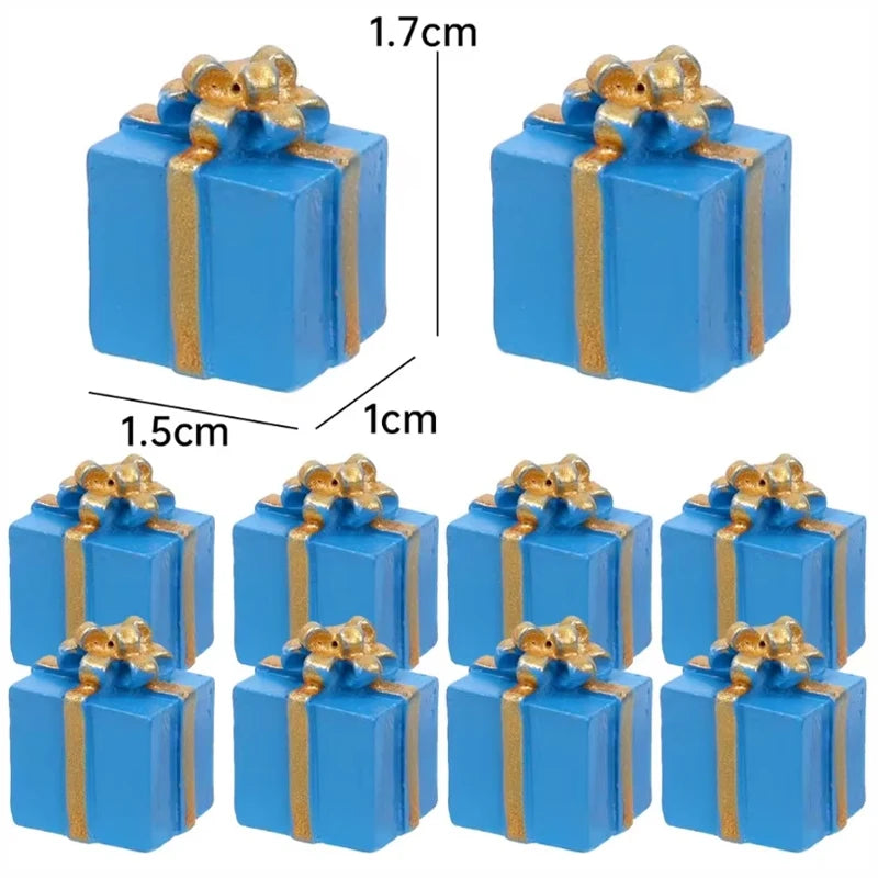 10/50pcs Colorful Resin Gift Box Christmas