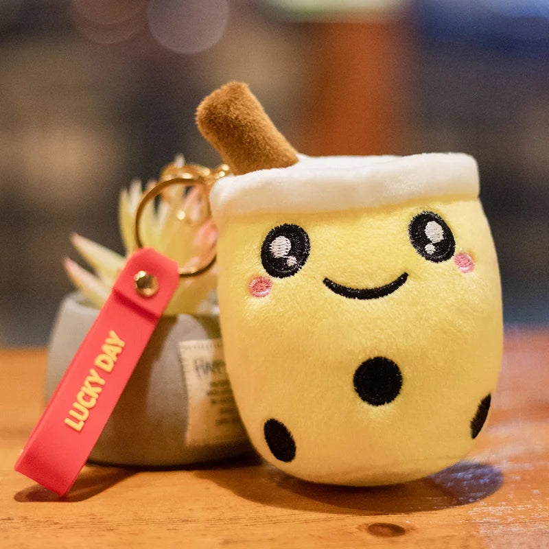 Cute milk tea keychain