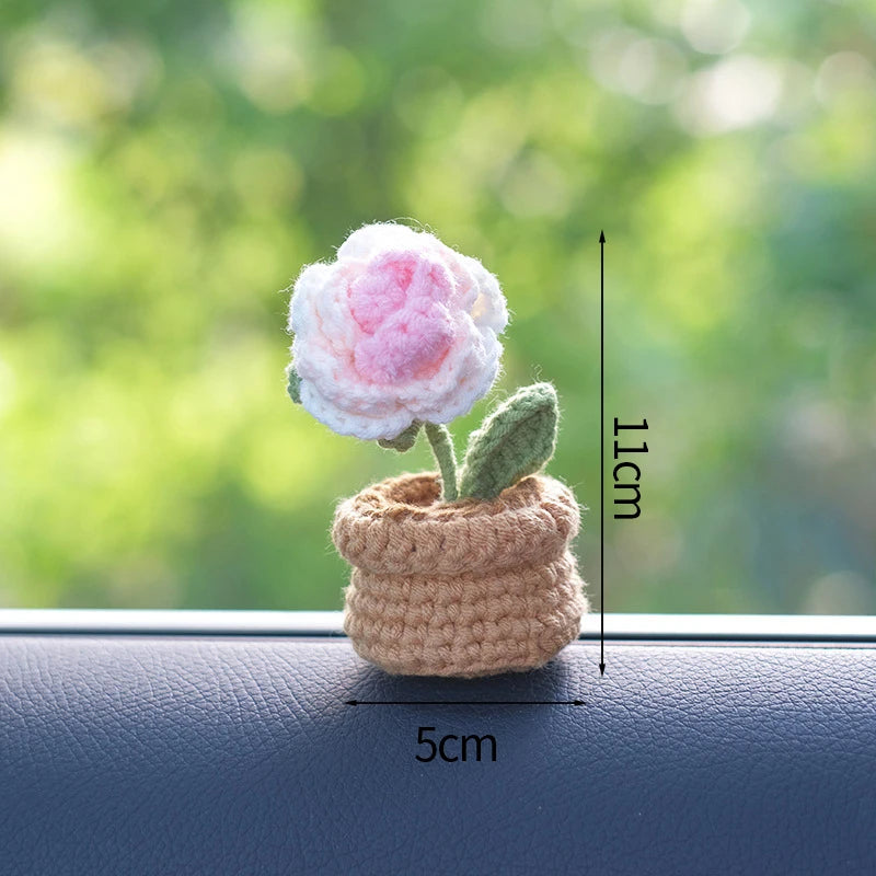 Crochet Flowers Potted Valentine's Day Gift