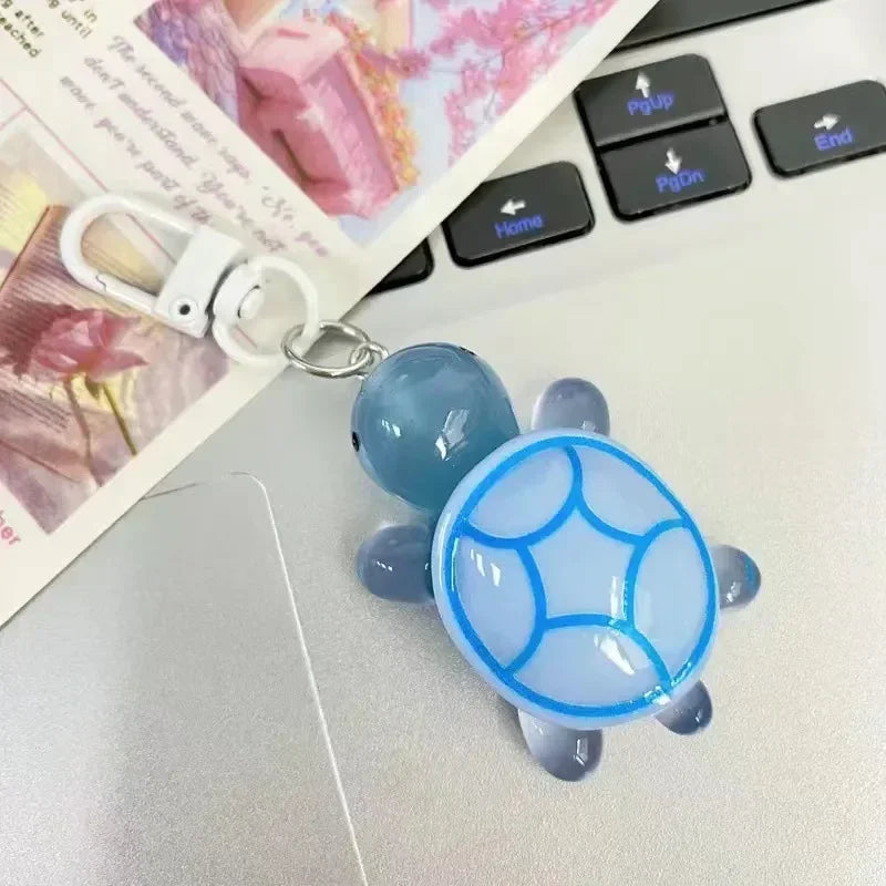 1/8Pcs Colorful Luminous Turtle Keychain
