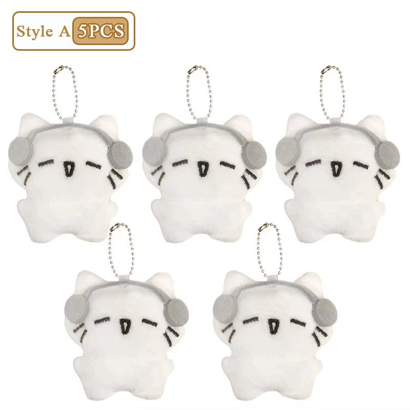 1-20PCS Cute Headphones Kitten keychain