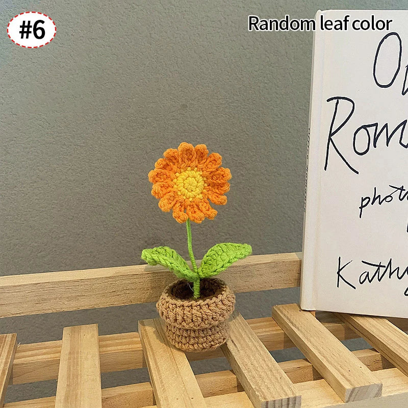 Crochet Flowers Potted Valentine's Day Gift