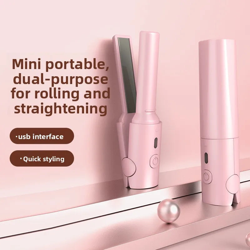 Portable Hair Straightener Mini Curling Iron Women