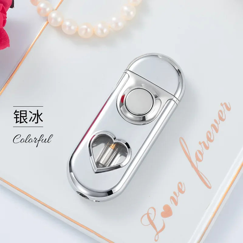 Metal Love Double Flame Gas Lighter