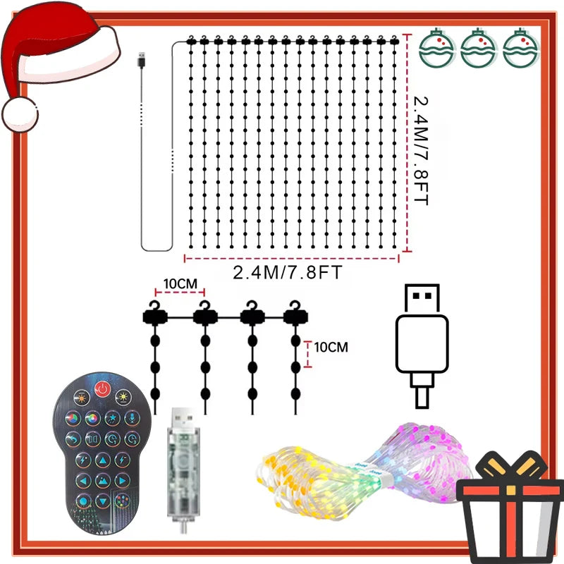 Smart Curtain Lights Waterproof LED