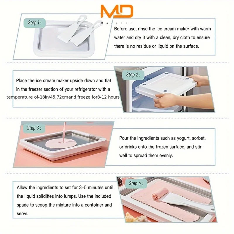 Mini Ice Cream Roll Maker Stainless Steel