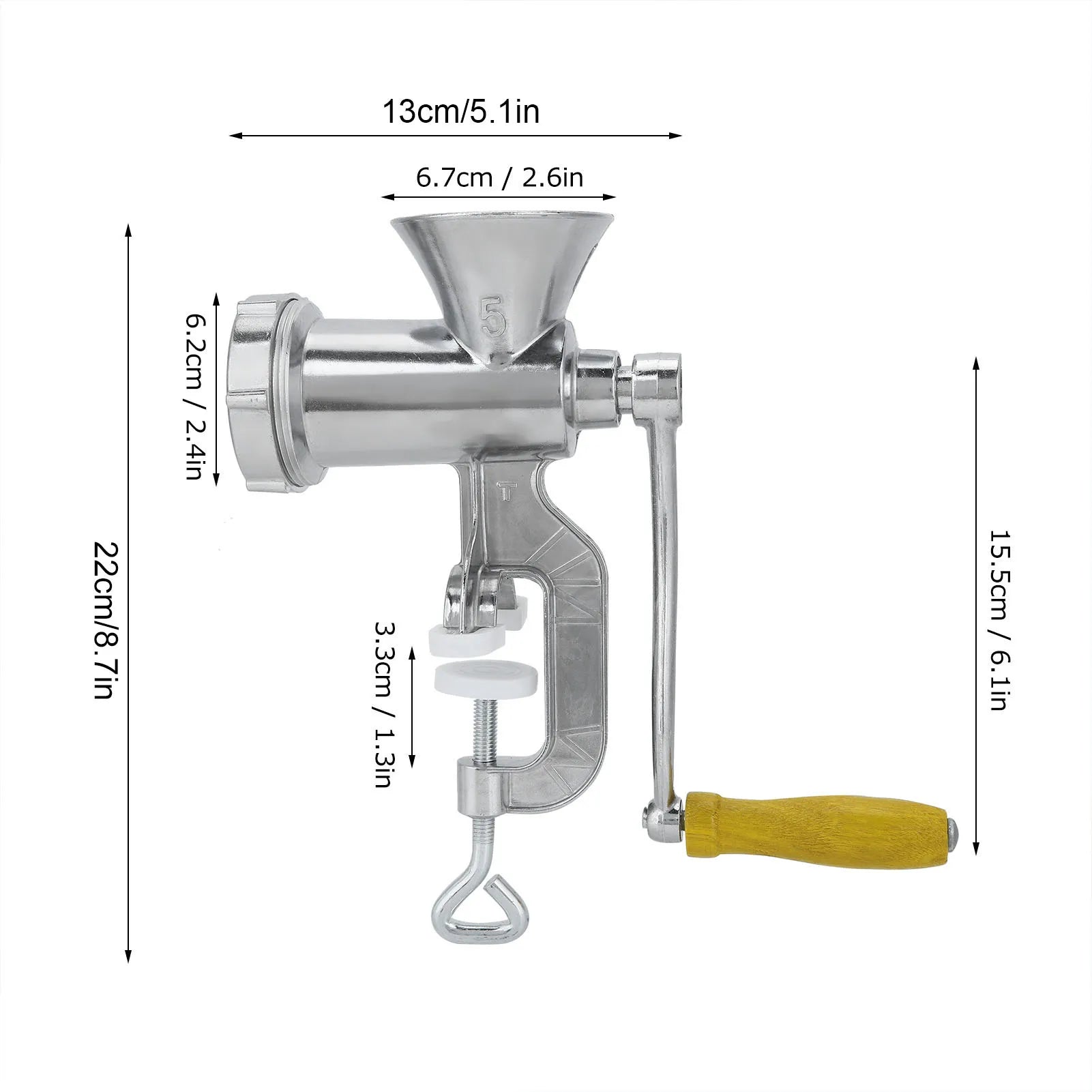 Household Aluminum Alloy Manual Sausage Meat Grinder Pepper Spice Grinding Machine Kitchen Tool Manual Grinder Grinding Machine