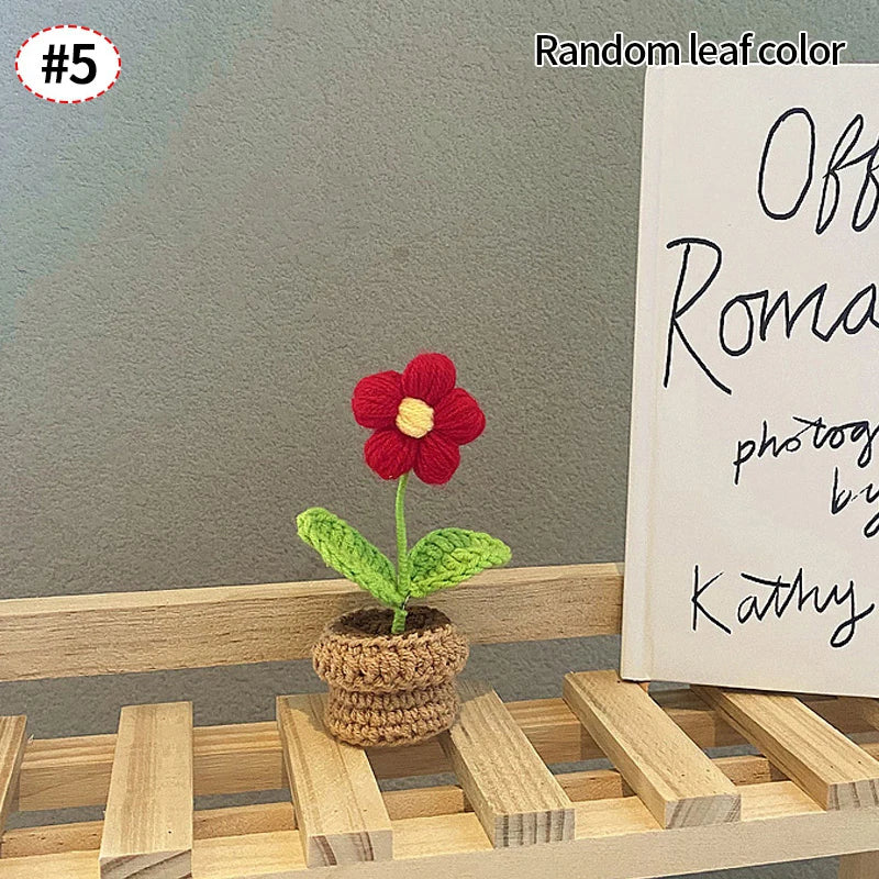 Crochet Flowers Potted Valentine's Day Gift