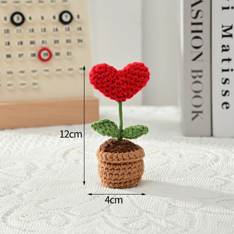 Crochet Flowers Potted Valentine's Day Gift