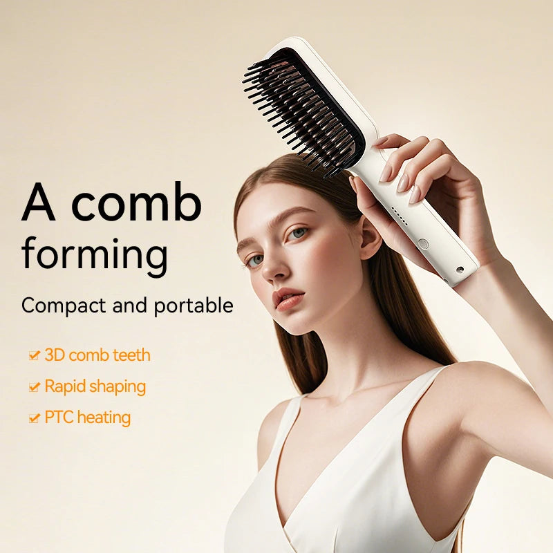 KSKIN Hair Straightener 2 in 1 Mini Brush Multifunctional