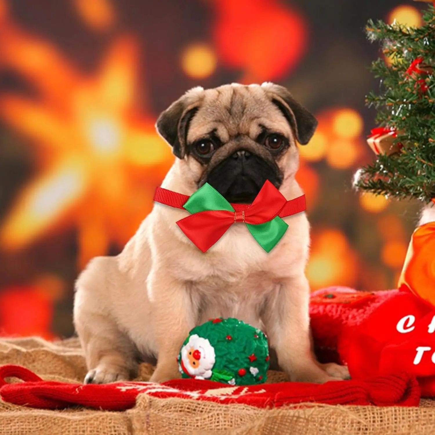 Christmas Dog Bow Tie Collar