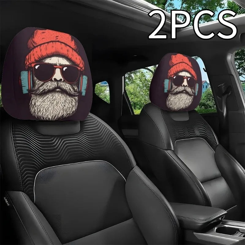 2pc Funny Car Headrest Cover