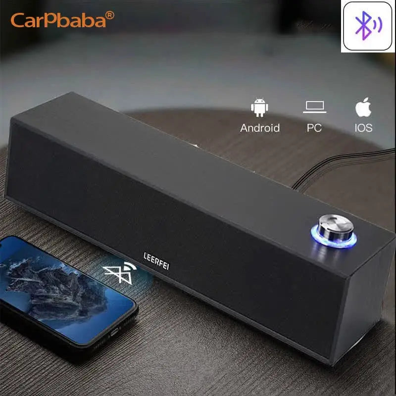 Carpbaba E350M Soundbar Home Theater Wired Bluetooth Speaker Computer Subwoofer Echo Wall Desktop Wooden Soundbox HiFi Stereo
