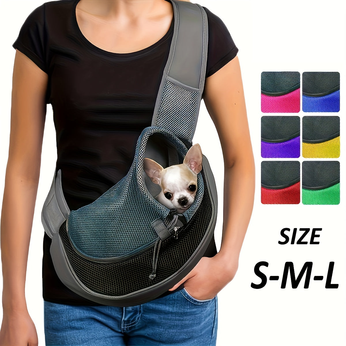 Reflective Pet Sling Carrier Breathable